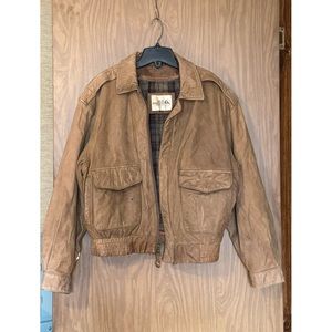Vintage Sea Dream Leather Bomber Jacket